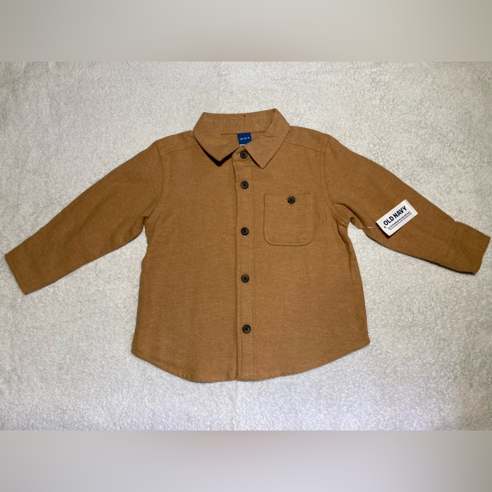 Camisa  café Nueva de  niño 12-24M.  100%cotón